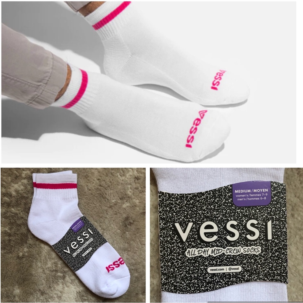 NWT Vessi All Day Mid-Crew Socks - size medium (W7-W9 / M6-M8)